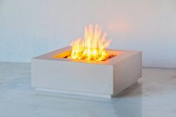 Wetstone Design Cubo Concrete Gas Fire Pits 32 to 65 in. Sizes (Wetstone Burner Options: Stainless Steel, Wetstone Cubo Sizes: 32 inches)