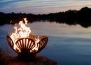 Iron Fire Pit in Natural or LP Gas "Barefoot Beach" by Fire Pit Art