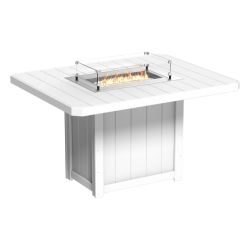 Luxcraft Lumin Poly Rectangular 62 in Fire Table 30 - 42 inch Tall (Lumin Fire Table Height: Dining Height 30 inch)