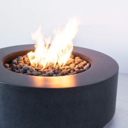 Wetstone Design Oblica Concrete Gas Fire Table 32 - 65 inches (Wetstone Burner Options: Stainless Steel, Wetstone Fire Table Diameter: 32 inches)