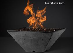 Square Concrete Gas Fire Table the "RidgeLine" from Slick Rock (TOP Fire Pit Size: 22", Ignition: Electronic Igntion)