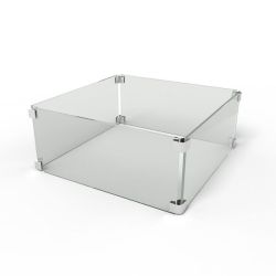Fire Pit Glass Wind Guard Custom Square by The Outdoor Plus (TOP Square Glass Wind Guard Size: 20 x 20)