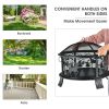 40,000 BTU 28 Inches Propane Gas Fire Pit Table With Cover