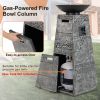 48 Inch Propane Fire Bowl Column with Lava Rocks and PVC Cover