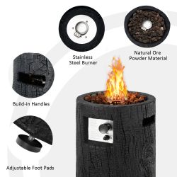 16 Inch Auto-Ignition Patio Gas Fire Pit with Waterproof Protective Cover