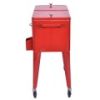 Red Portable Outdoor Patio Cooler Cart This red cooler cart is a perfect to cool your drinks, such as beer, beverage and juice when having a party.