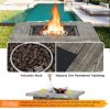 34.5 Inch Square Propane Gas Fire Pit Table with Lava Rock and PVC Cover