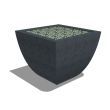 Fire Vase "Legacy" Square Gas Fire Pit by Architectural Pottery