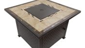 AZ Patio Square Decorative Marble Tile LP Gas Fire Pit Table