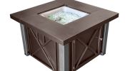 AZ Patio 38 in Fire Pit Decorative Bronze - Stainless Legs & Lid