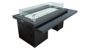 AZ Patio Two Tiered Glass Top Rectangle Gas 52 x 38 in. Fire Pit