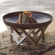 Curonian Vingis Fire Pit Combo of Rusting and Stainless Steel