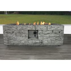 Living Source International Fiber Reinforced Concrete Propane/Natural Gas Fire pit table(Cast Stone)
