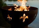 Wood Burning Fire Pit Fleur de Lis 36 Inch Diameter - Fire Pit Art