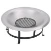 Outdoor Fire Pit with Grill Stainless Steel 29.9"
