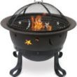 Wood Burning Fire Pit Oil Rubbed Bronze with "Stars And Moons"