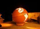 Third Rock Fire Pit Globe w/ Burning World Theme - LP & Gas