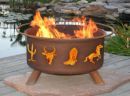 Wood Burning Fire Pit Patina Product F109 Western Cowboy Pit