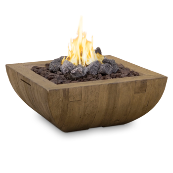 Gas Fire Bowl Bordeaux Reclaimed Wood American Fyre Design (Reclaimed Wood Finish: French Barrel Oak)