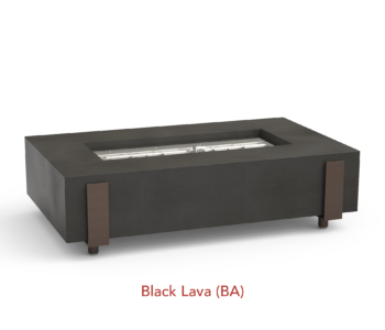 Iron Saddle Rectangular Gas Fire Table - American Fyre Design (AFD Ignition: Match Lit)