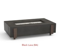 Iron Saddle Rectangular Gas Fire Table - American Fyre Design (AFD Ignition: Match Lit)