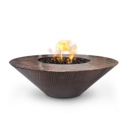 Cazo Round Copper Fire Pit 48 inch Wide Ledge The Outdoor Plus (TOP Ignition Options: Match Lit Ignition)