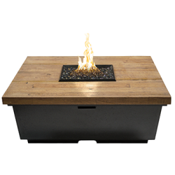 Contempo Square Fire Table Reclaimed Wood By American Fyre (AFD Ignition: Match Lit)