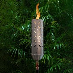 Diamond Plate Fire Torch by The Outdoor Plus - Light Your Deck (Torch Pole Included: No)