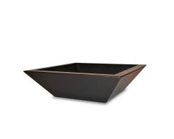 Gas Fire Pit 24 to 48 in. GEO Square Concrete Bowl ARCHPOT (ARCHPOT Size: 24 inches, ARCHPOT Ignition: Match Lit)