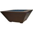 Geo Rectangular Gas Fire Table 60 In. From Architectural Pottery (ARCHPOT Ignition: Match Lit)
