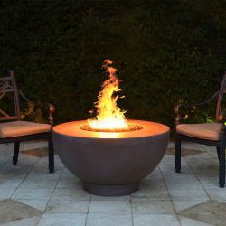 "Sienna" GFRC Fire Pit is 37 inch Round From The Outdoor Plus (TOP Ignition Options: Match Lit Ignition)