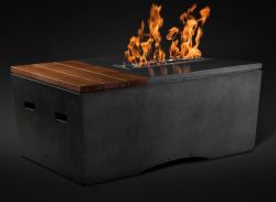 "Oasis" Gas Fire Table 48 by 31-inch Rectangle from Slick Rock (Ignition: Match Lit)