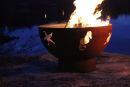 Gas Fire Pit "Sea Creatures" Carbon Steel 36 Inch By Fire Pit Art (FPA Ignition: Match Lit)