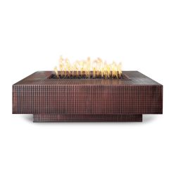 "Cabo" Hammered Copper Linear Gas Fire Pit The Outdoor Plus (TOP Ignition Options: Match Lit Ignition, TOP Linear Sizes: 56 x 38 inch)