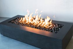 Wetstone Design Lumera Linear GFRC Gas Fire Table 55 - 95 in. (Wetstone Linear Fire Bowl Length: 55 inches, Wetstone Burner Options: Stainless Steel)