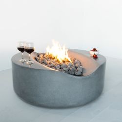 Wetstone Design Creciente Round Fire Gas Pit 38 to 55 in Sizes (Wetstone Burner Options: Stainless Steel, Creciente Fire Pit Size: 38 inches)
