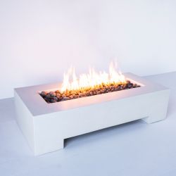 Wetstone Design The Den GFRC Gas Fire Table 55 - 95 in. Long (Wetstone Burner Options: Stainless Steel, Wetstone Linear Fire Table Size: 55 inches)